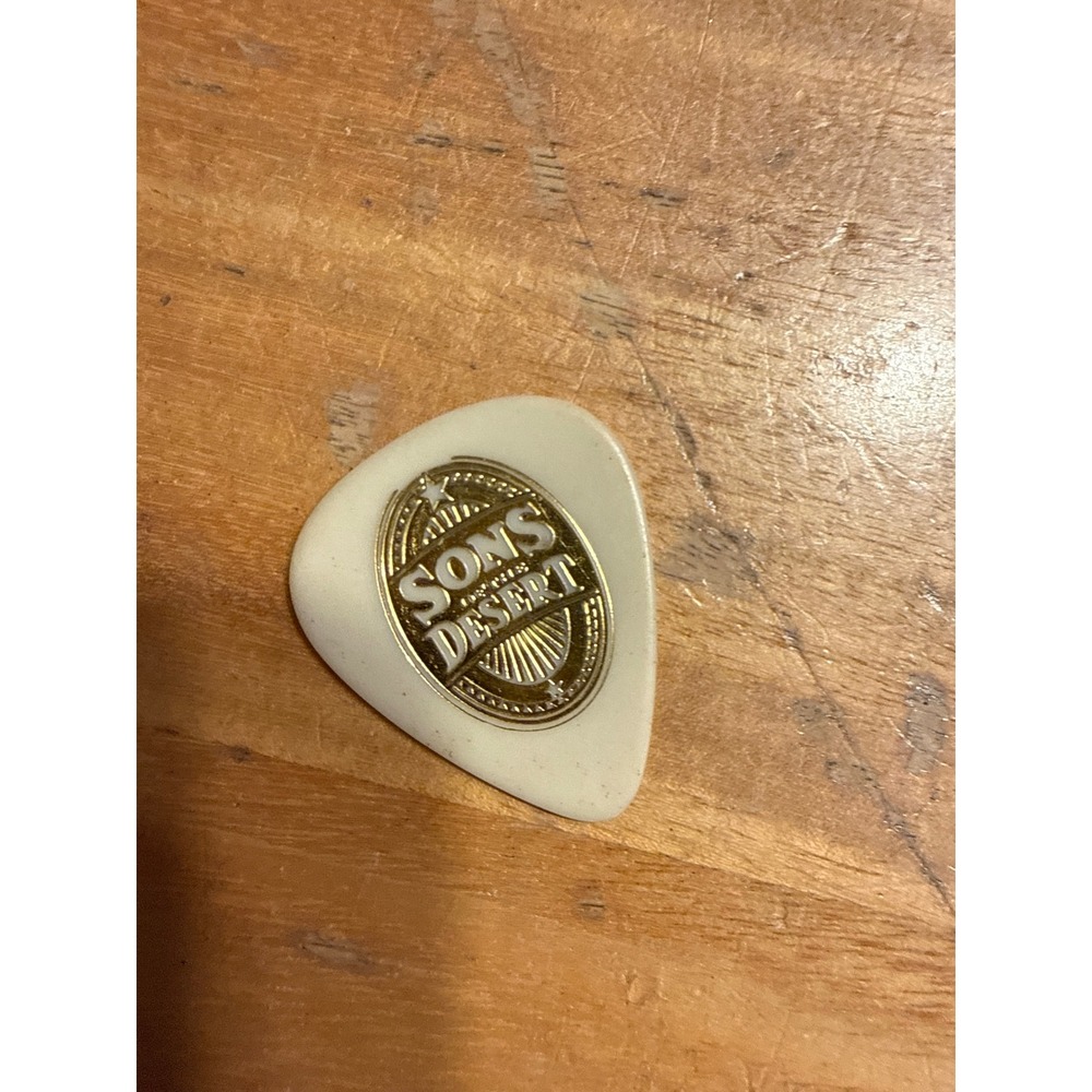 Vintage 90s Sons of the Desert Country Band Guitar Pick ‎ White Gold Logo